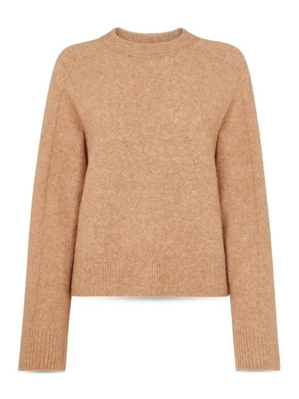 Whistles Camel Alana Wool Mix Crew Neck Sweater - XS